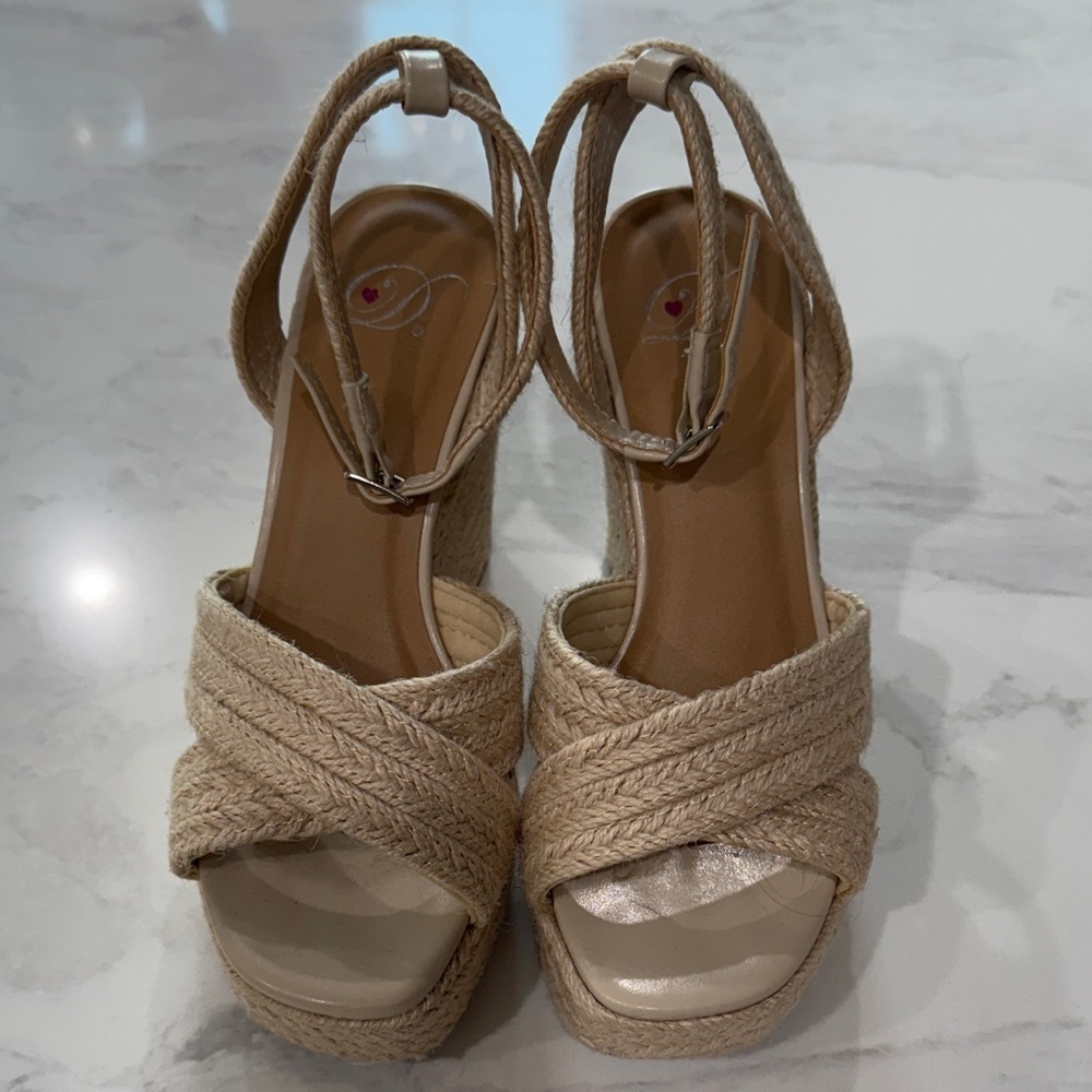 Delicious Cream Espadrille Wedges